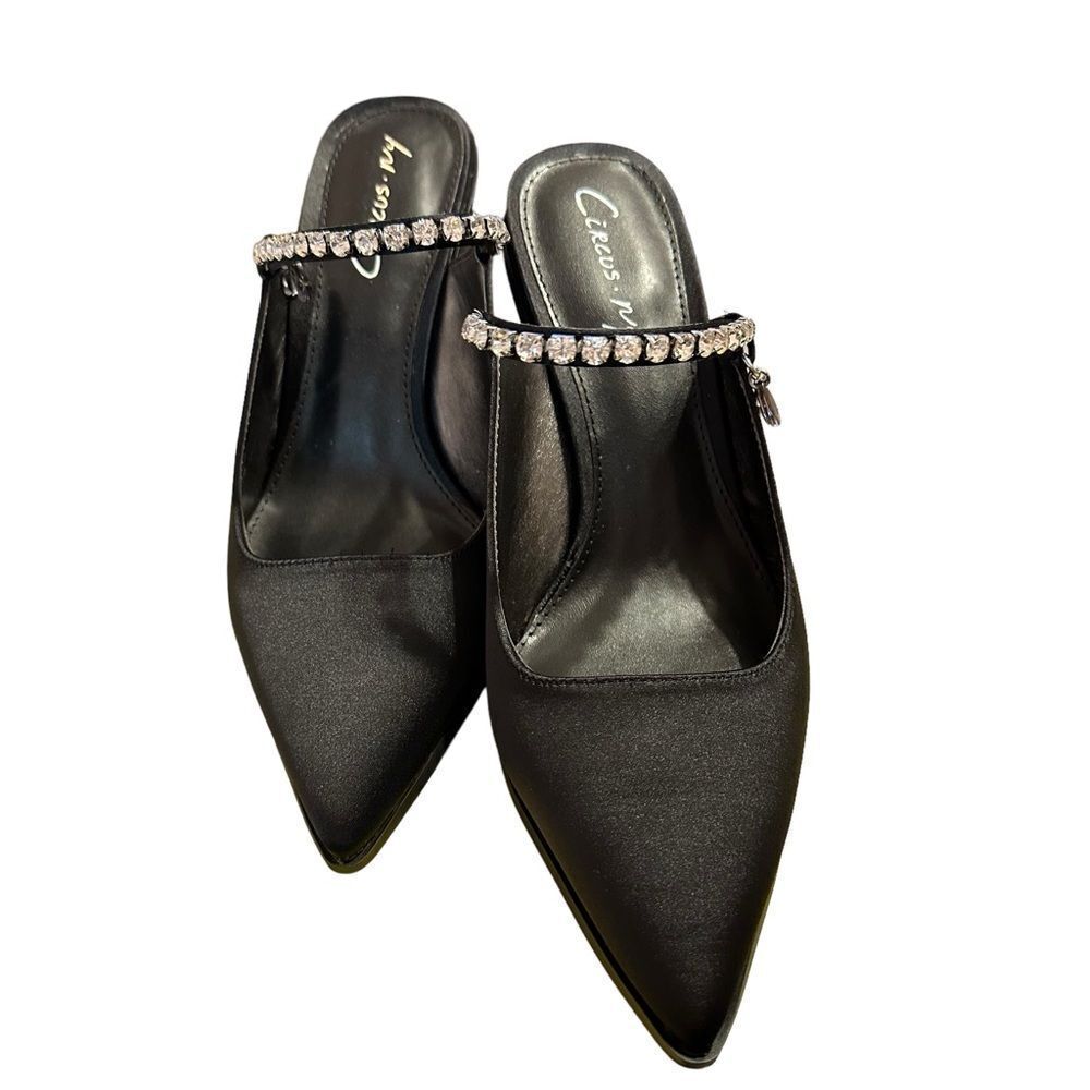 Circus NY Monique Sam & Libby Edelman Black Crystal Evening Shoes NWT Sz 8